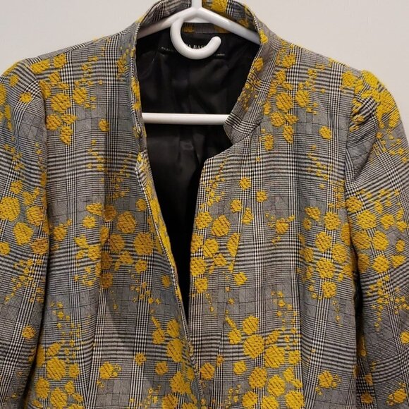 ZARA Basic Petticoat Grey Plaid Yellow Embroidery Ladies Women's XS Jacqua - Picture 3 of 11